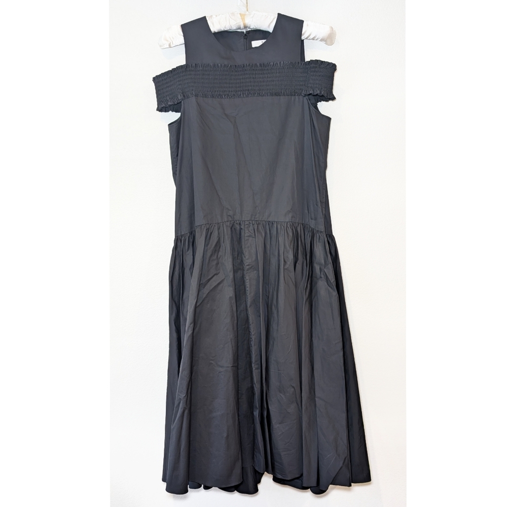 Tibi Eco Black Smocked Gathered Dress - Picture 15 of 16